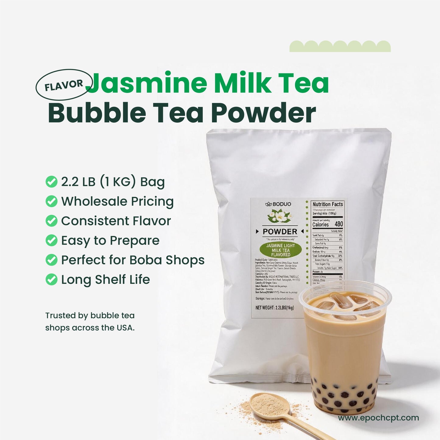 Jasmine Light Milk Tea Powder | 2.2 LB