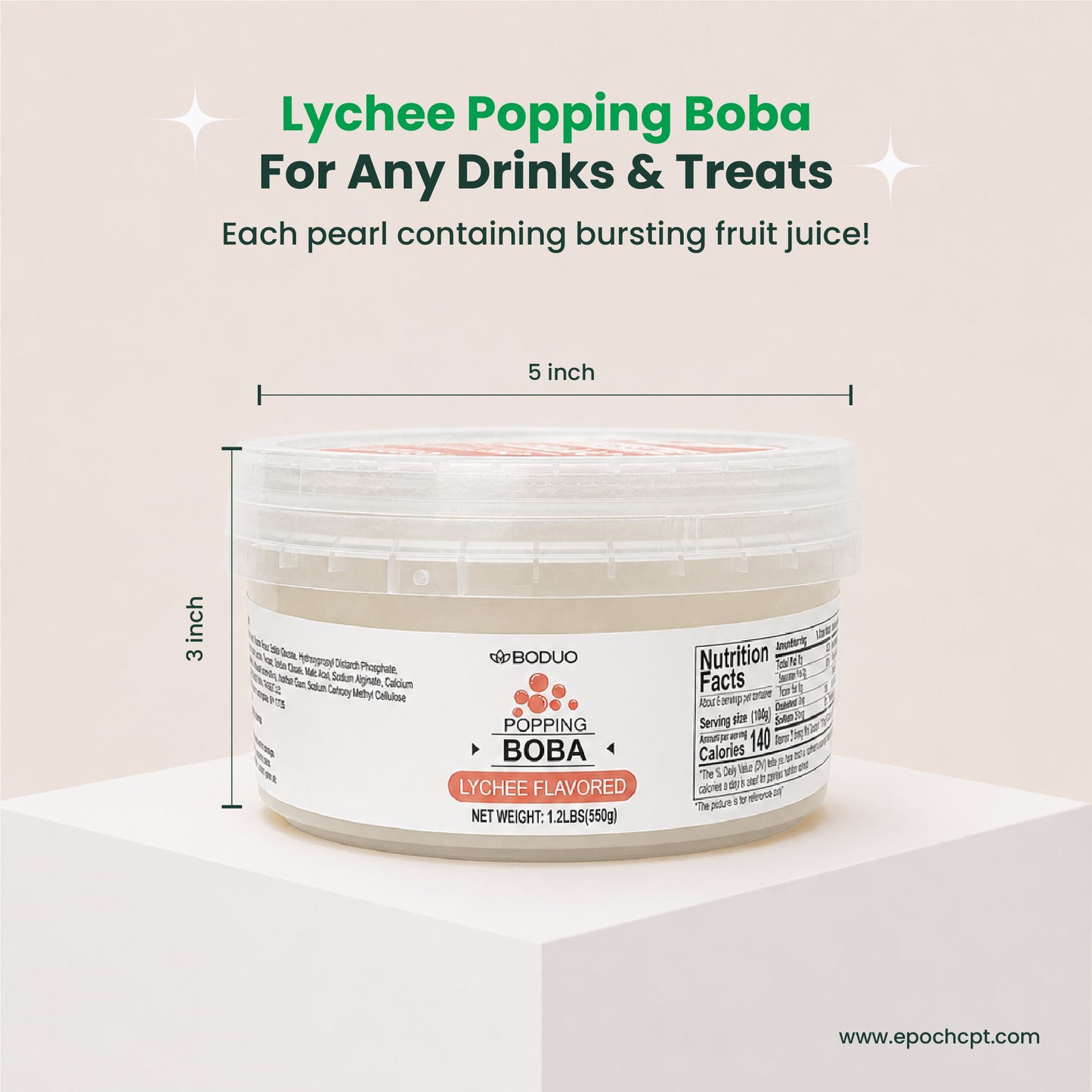 Lychee Popping Boba | 1.2 LB (550G)