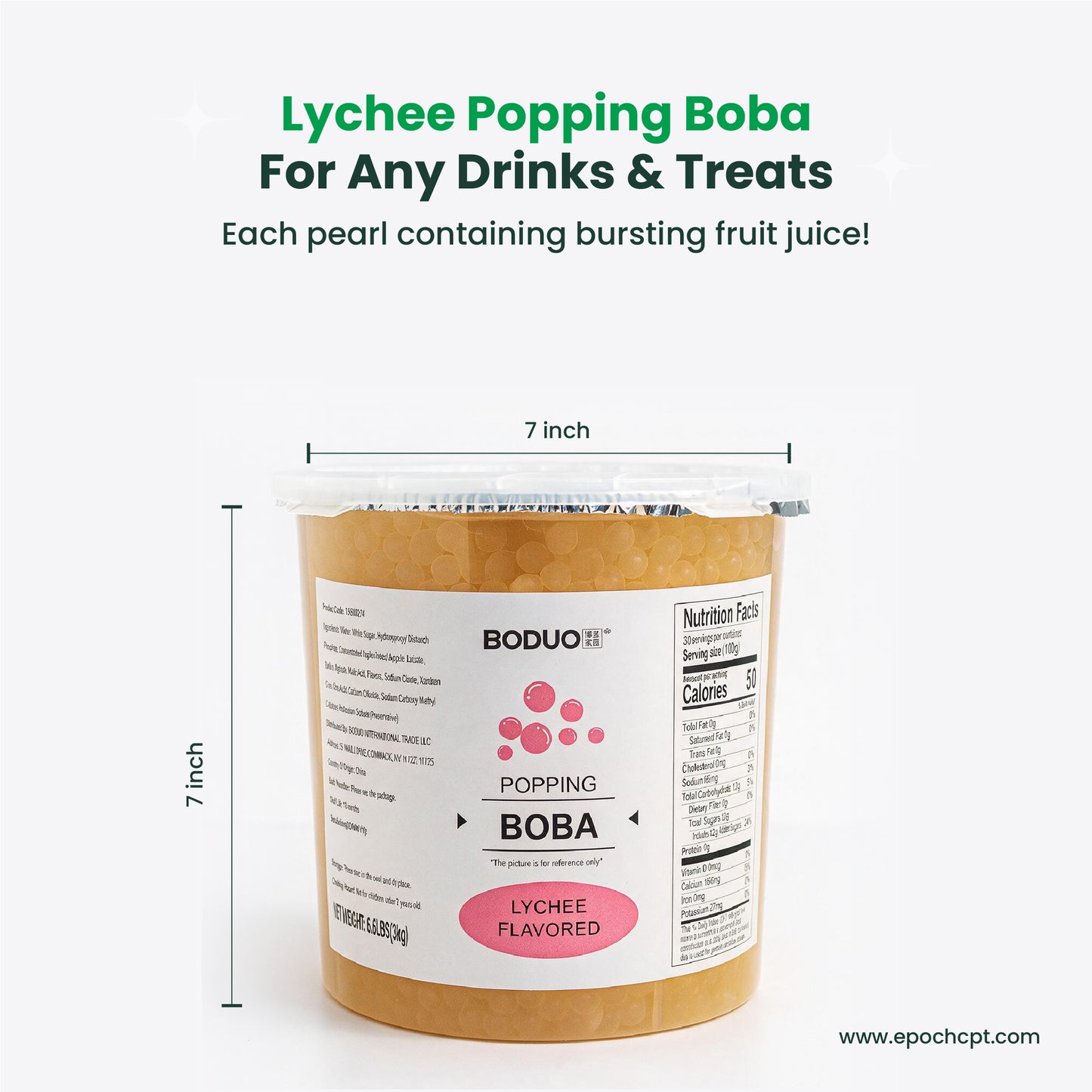 Lychee Popping Boba | 6.6 LB