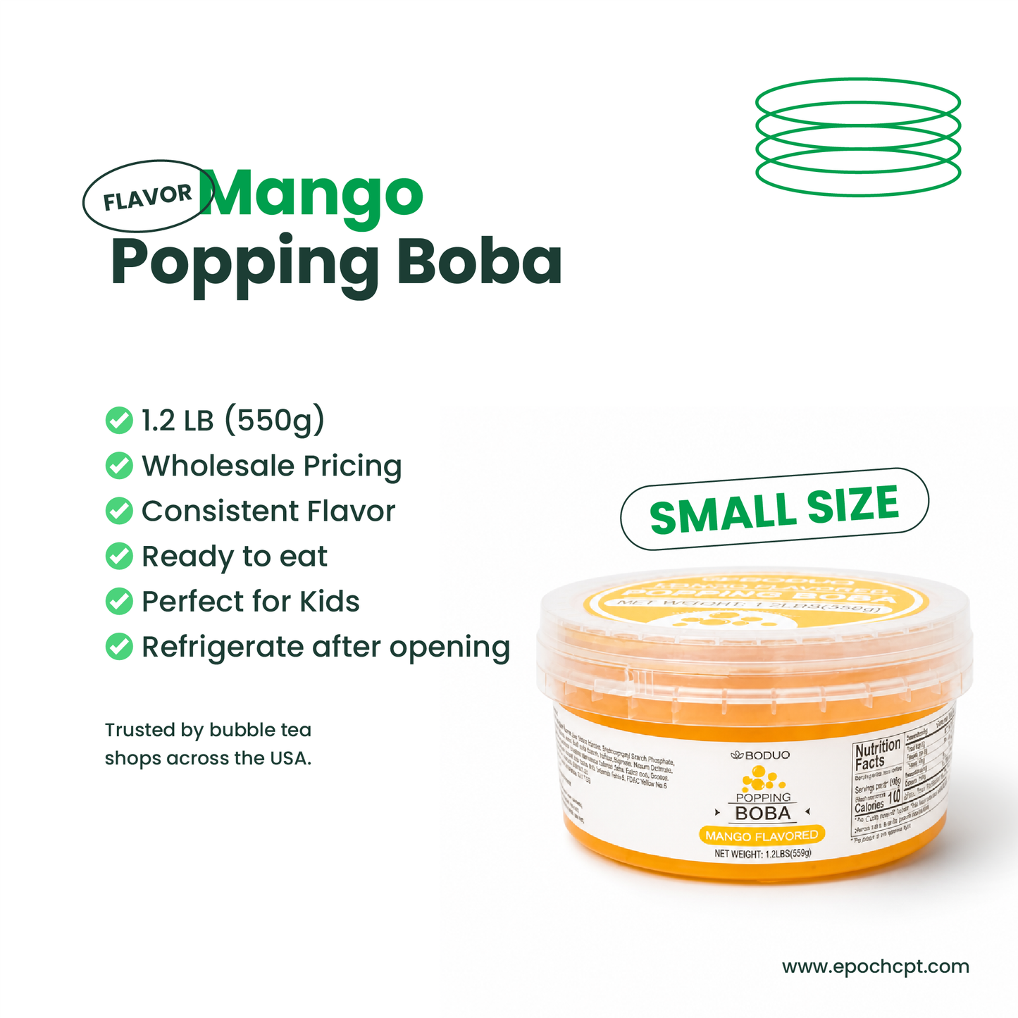 Mango Popping Boba | 1.2 LB (550G)