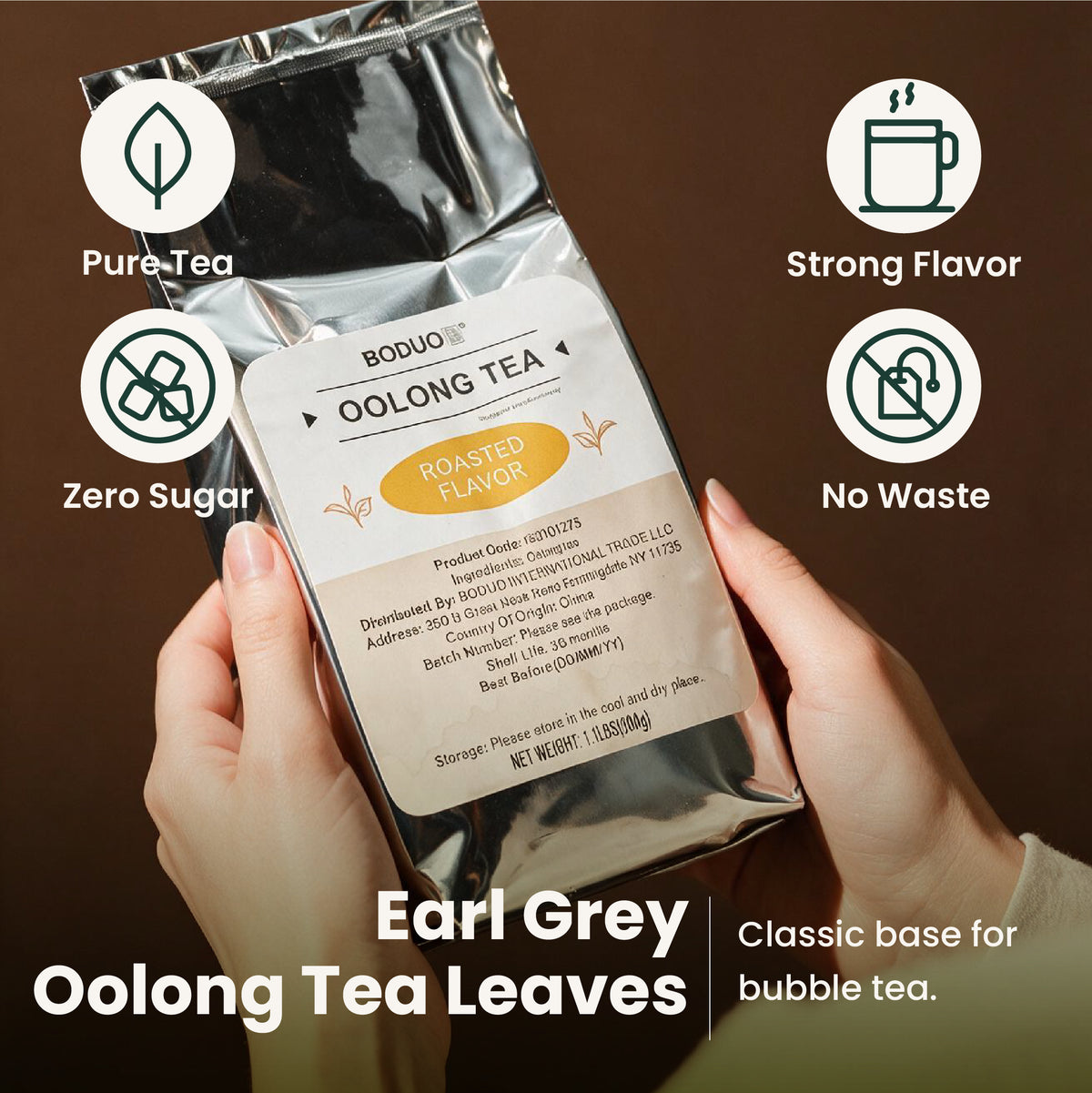 Roasted Oolong Tea Leaves | Boduo | 1.1 LB