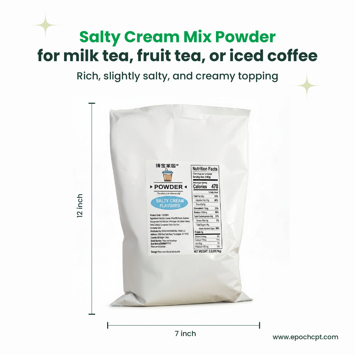 Salty Cream Milk Tea Powder | 2.2. LB