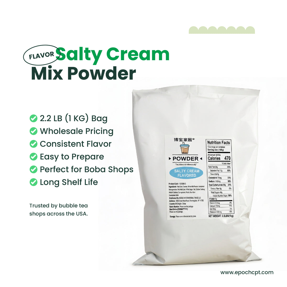 Salty Cream Milk Tea Powder | 2.2. LB