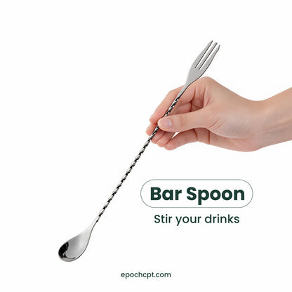 Stainless Steel Trident Bar Spoon 12" | 1 pc