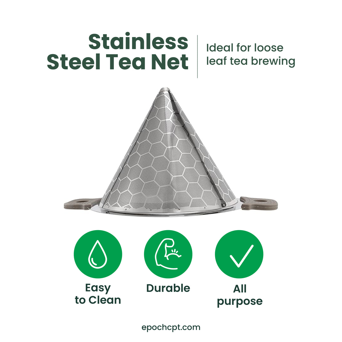 Tea Net Stainless Steel Tea Funnel Filter for Brewing | Fine Net – Epoch Custom ...