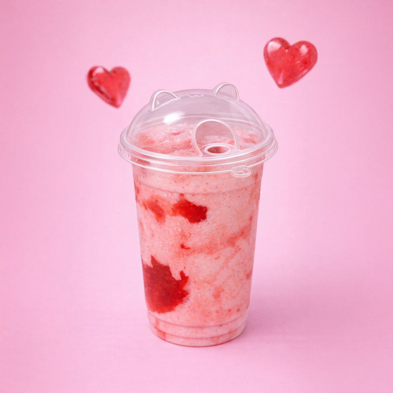 90mm | Bear Lid for Plastic Cups | 500 pcs  |  Cute Valentine's Lid For Cup