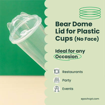 90mm | Bear Lid for Plastic Cups  |  NO FACE  | 1000 pcs