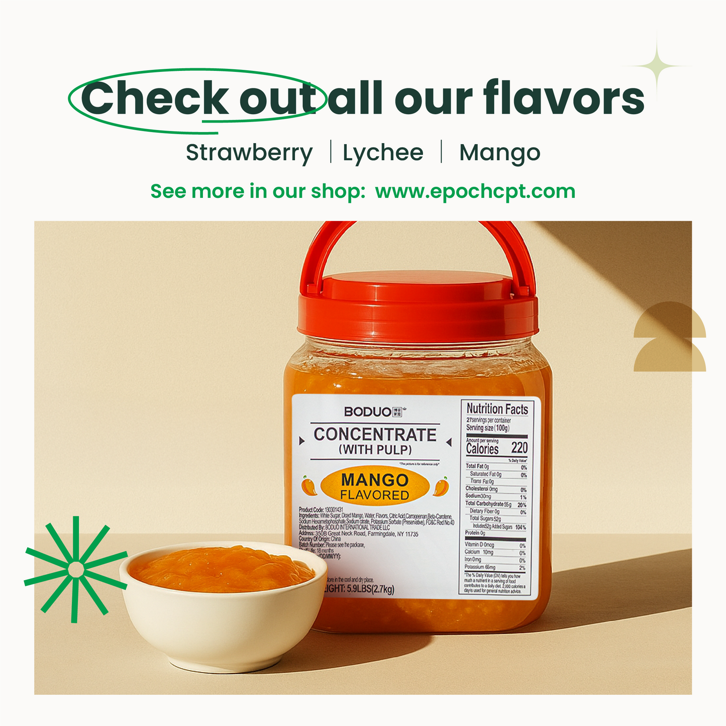 Peach Fruit Jam | Smoothie Paste | 5.9 LB