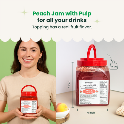 Peach Fruit Jam | Smoothie Paste | 5.9 LB