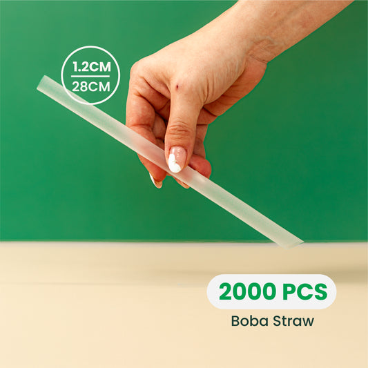 Boba Straw 1.2cm x 28cm | Clear, Black or Pastel Colors