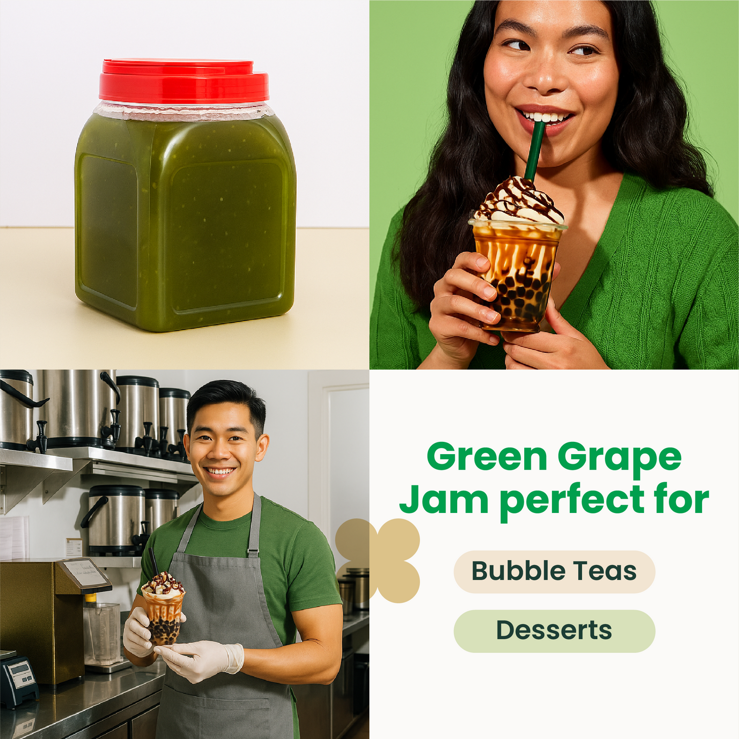 Green Grape Fruit Jam | Smoothie Paste | 5.9 LB