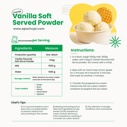 Vanilla Soft Serve Powder | Ice Cream Mix Powder for Soft Serve Machines | 2.2 LB