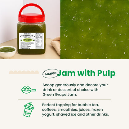 Green Grape Fruit Jam | Smoothie Paste | 5.9 LB