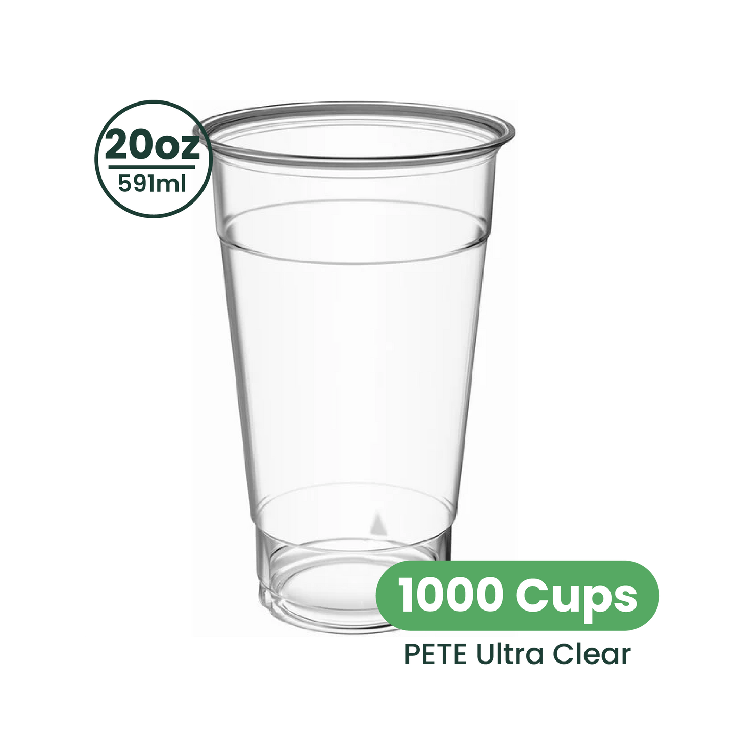 20oz  | 98mm | PETE Ultra Clear Cup  | 1000 pcs