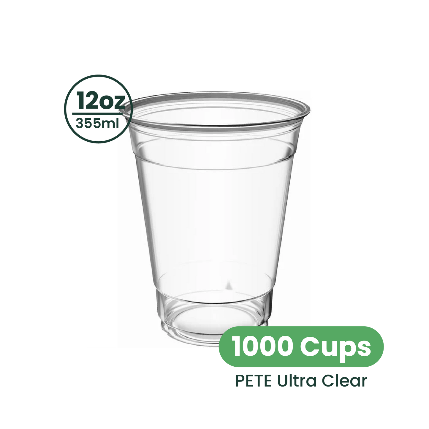 12oz  | 98mm | PETE Ultra Clear Cup  | 1000 pcs