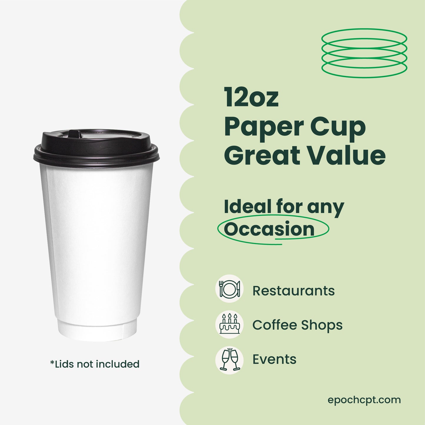 12oz Double Wall Paper Coffee Cup