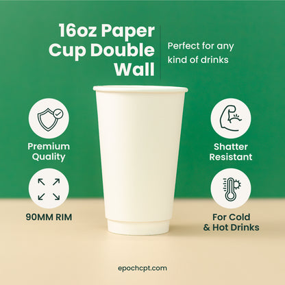 16oz Double Wall Paper Coffee Cup