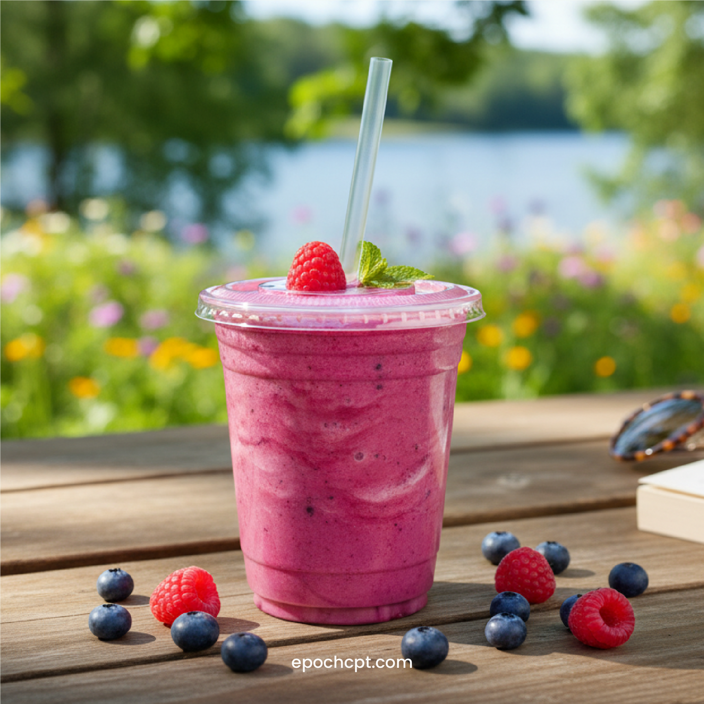 98mm | PETE Ultra Clear Flat Lid with Die-Cut Hole | for PET Cups | 1000 pcs