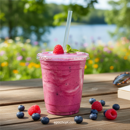 98mm | PETE Ultra Clear Flat Lid with Die-Cut Hole | for PET Cups | 1000 pcs