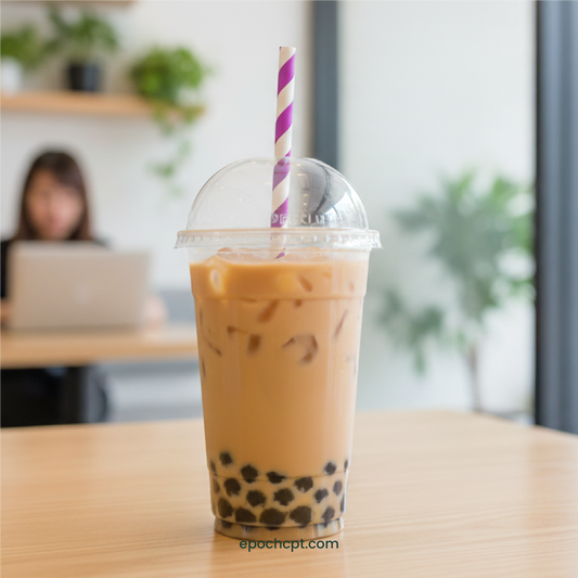 98mm | PETE Ultra Clear Dome Lid with Die-Cut Hole | for PET Cups | 1000 pcs