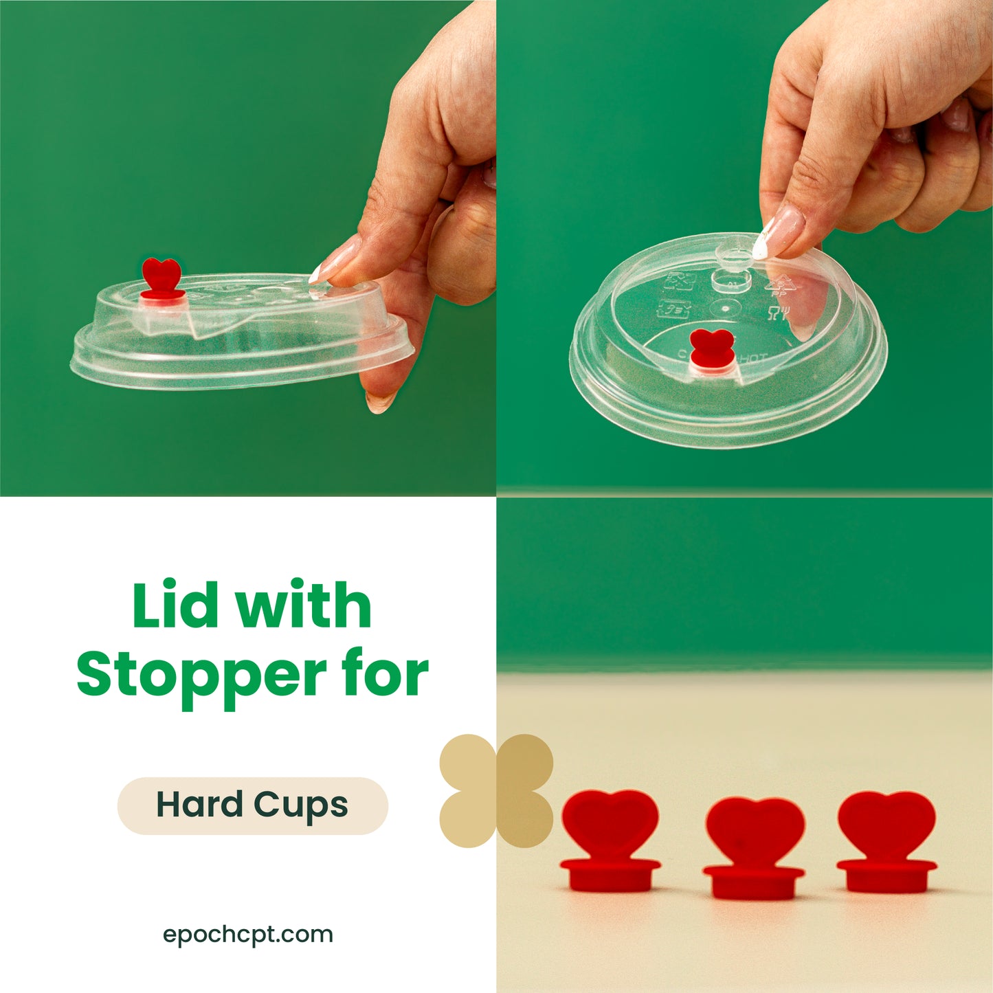 90mm | Plastic Cup Lid with Stopper | 1000 pcs