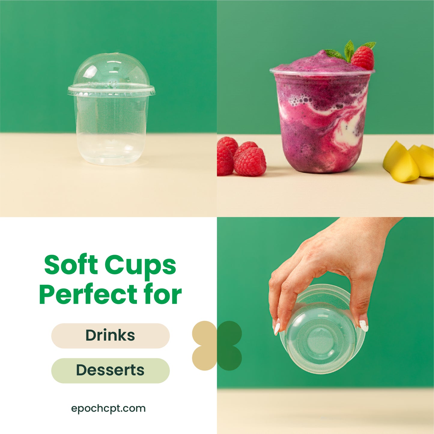 13oz | U-Shape | Clear | Soft Thin Wall Plastic Cold Cup | 95MM | 360ml Crystal Cup