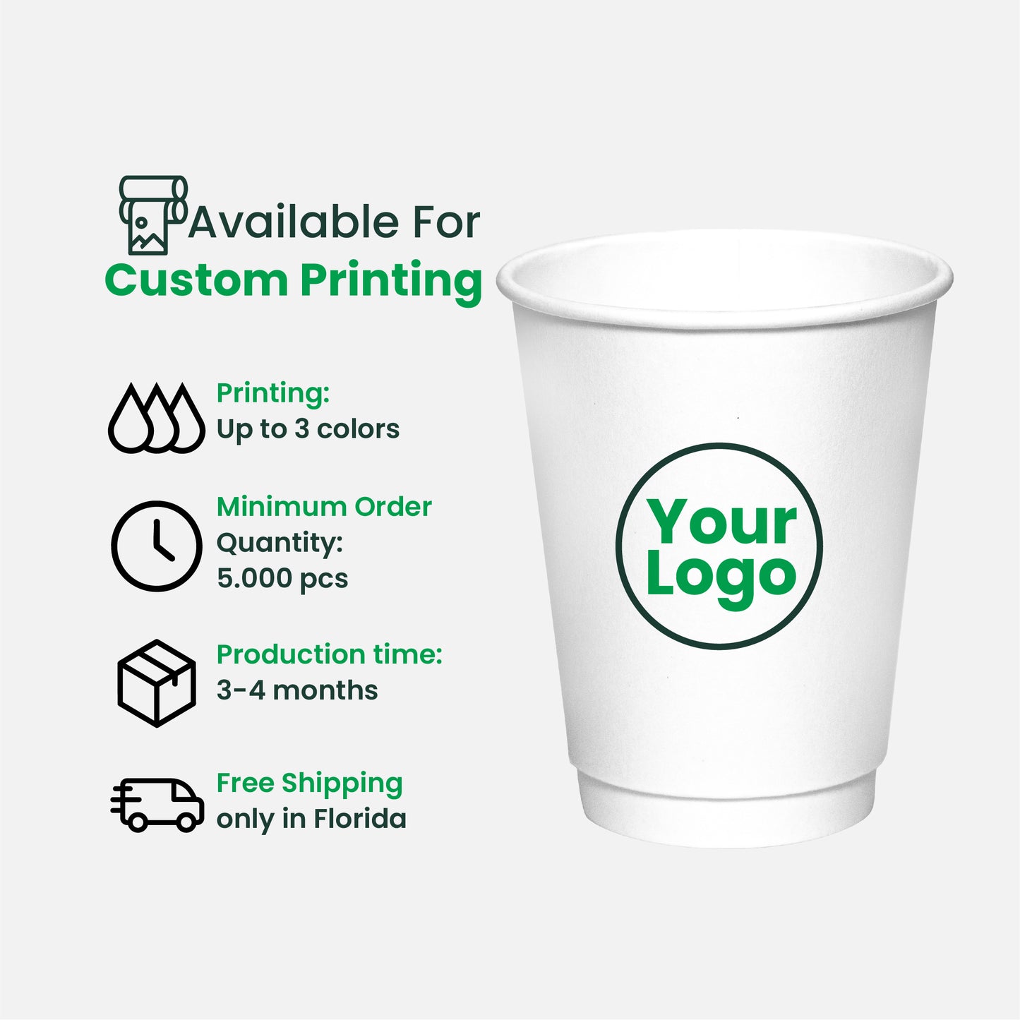 12oz | Double Wall Paper Coffee Cup | 90mm | 500 pcs