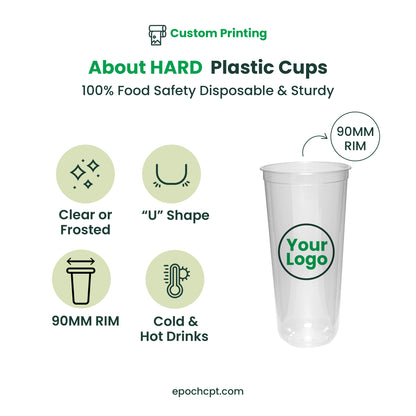 Custom Printing | U-Shape Plastic Hard Cups | 90mm