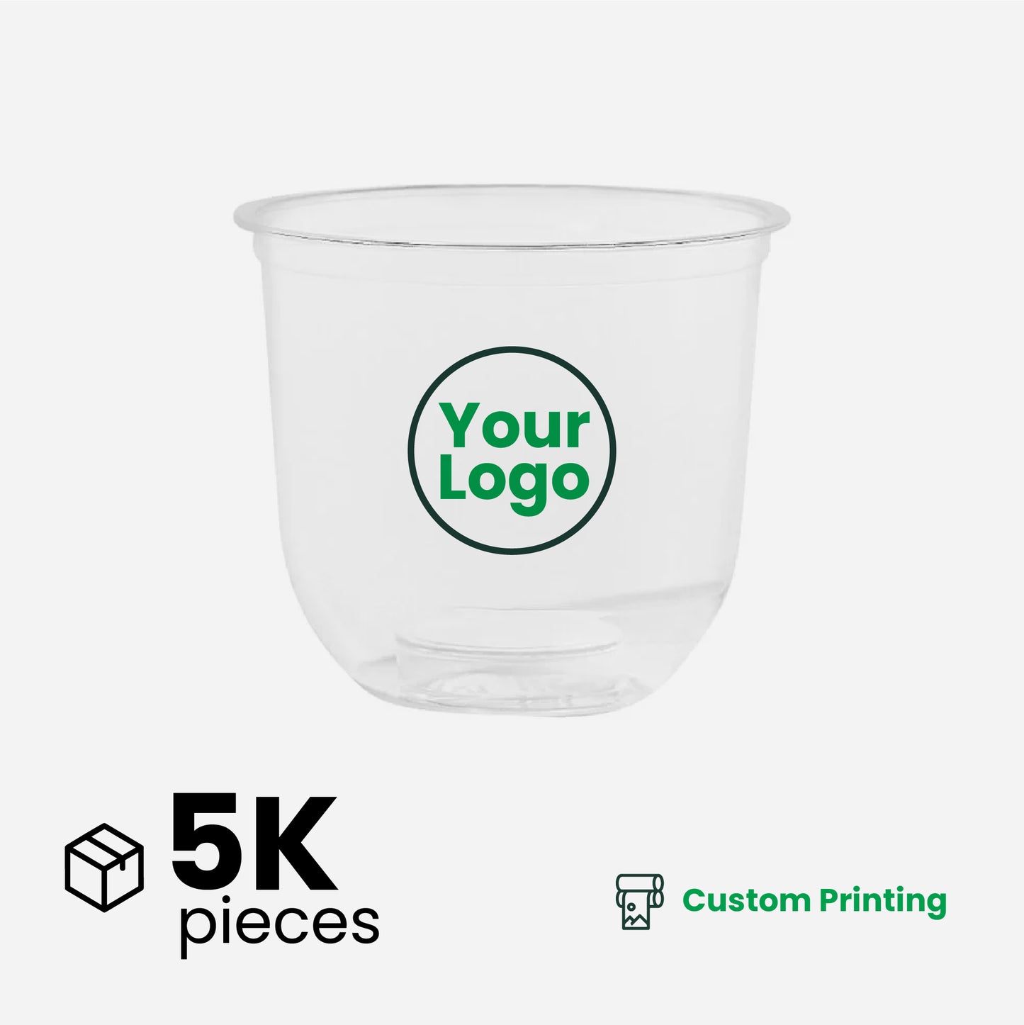 13oz | U-Shape | Clear | Soft Thin Wall Plastic Cold Cup | 95MM | 360ml Crystal Cup