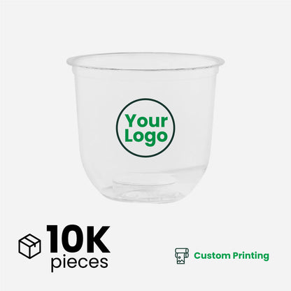 13oz | U-Shape | Clear | Soft Thin Wall Plastic Cold Cup | 95MM | 360ml Crystal Cup