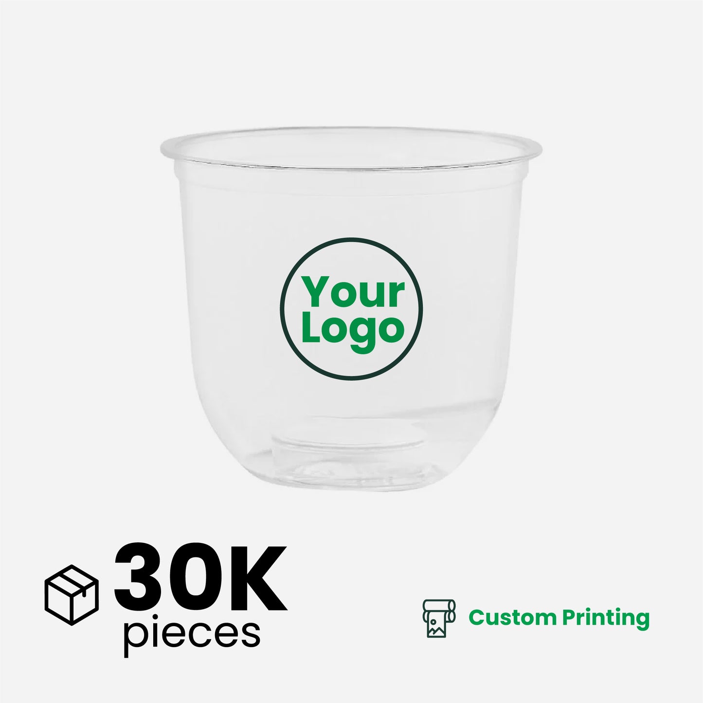 13oz | U-Shape | Clear | Soft Thin Wall Plastic Cold Cup | 95MM | 360ml Crystal Cup