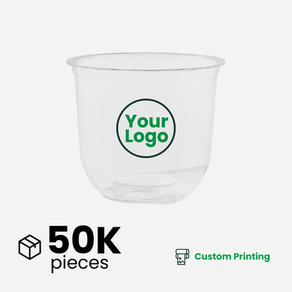 13oz | U-Shape | Clear | Soft Thin Wall Plastic Cold Cup | 95MM | 360ml Crystal Cup