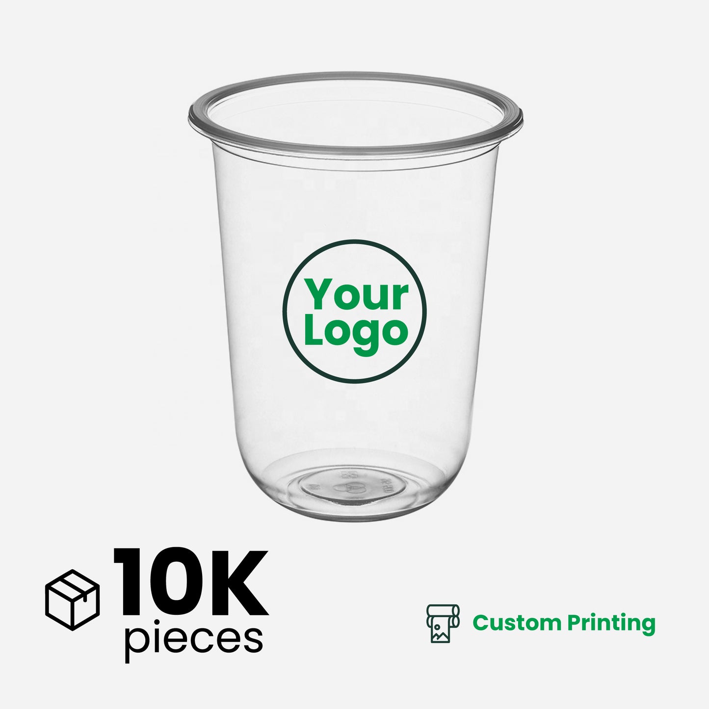 16oz | U-Shape | Clear | Soft Thin Wall Plastic Cold Cup | 95MM | 500ml Crystal Cup
