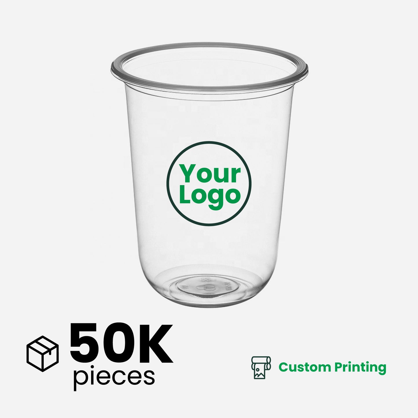 16oz | U-Shape | Clear | Soft Thin Wall Plastic Cold Cup | 95MM | 500ml Crystal Cup