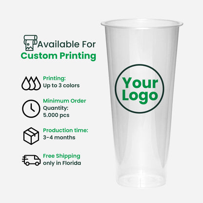 24oz | U Shape | Crystal Plastic Cup Hard | 90mm | 700 ml | 500 pcs