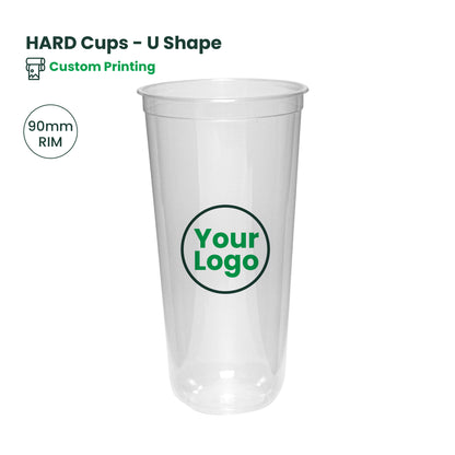 Custom Printing | U-Shape Plastic Hard Cups | 90mm