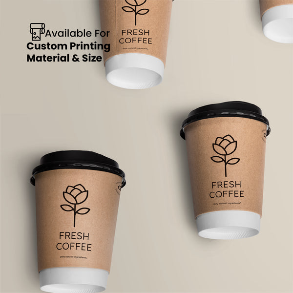 Coffee Corrugated Kraft Paper Cups