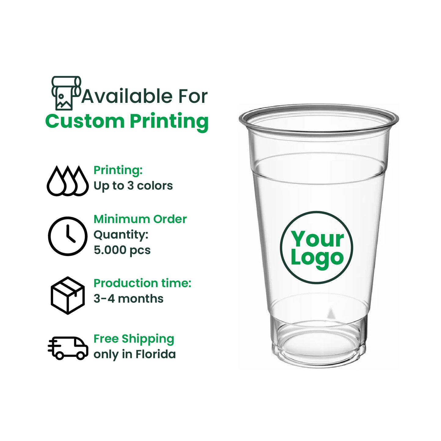 20oz  | 98mm | PETE Ultra Clear Cup  | 1000 pcs