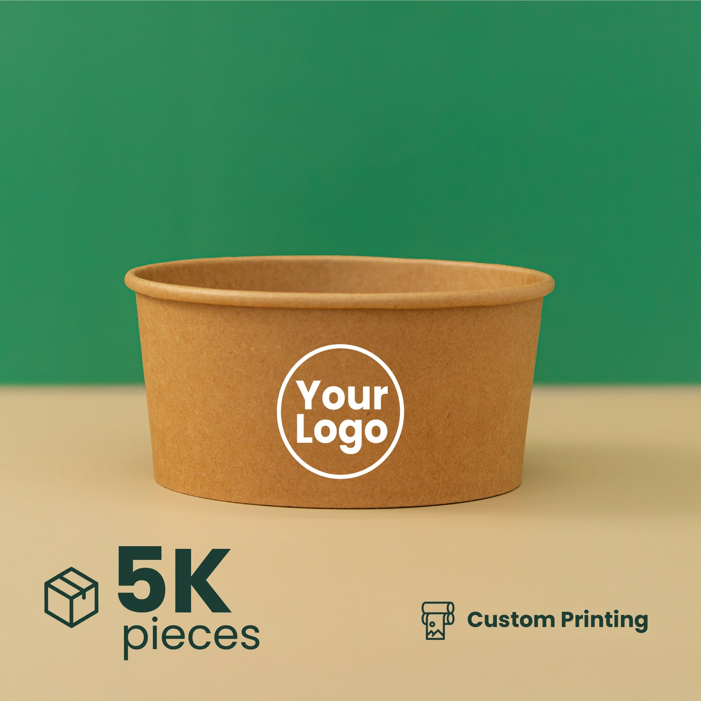 1000ml | 32oz Round Kraft Microwavable Take-Out Bowl | 300 pcs