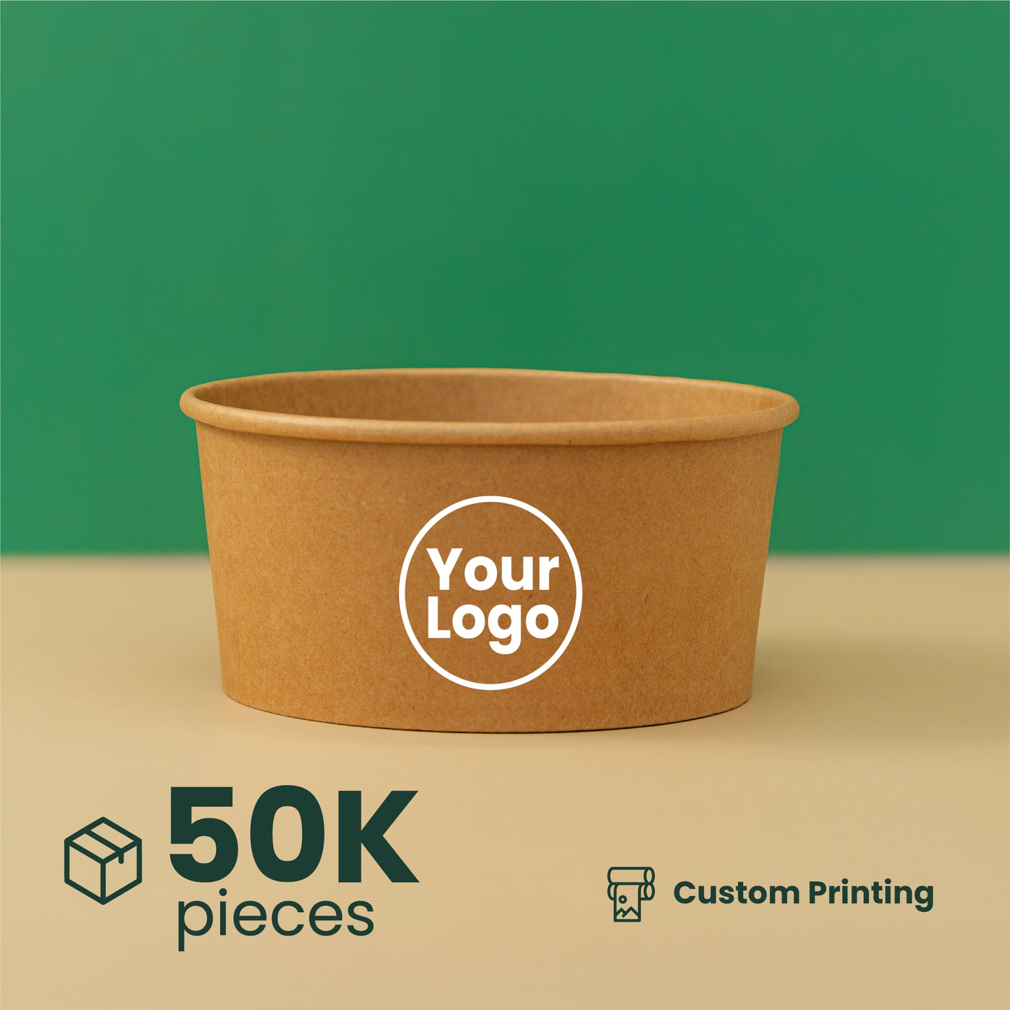 1000ml | 32oz Round Kraft Microwavable Take-Out Bowl | 300 pcs