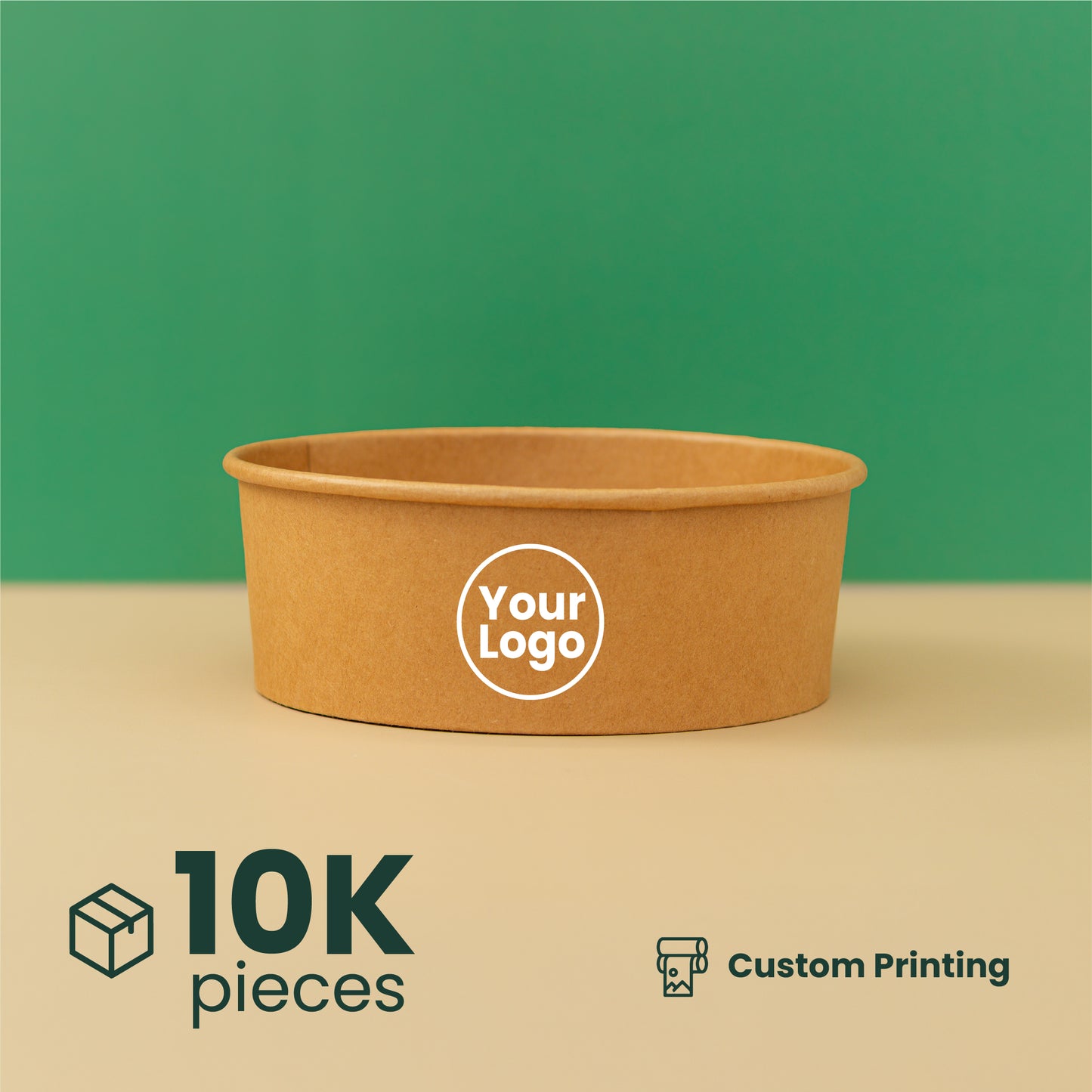 1300ml |  42oz Round Kraft Microwavable Take-Out Bowl | 300 pcs