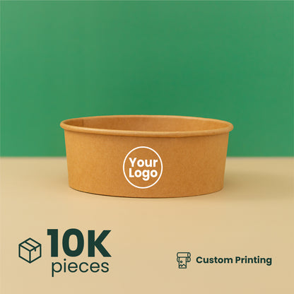 1300ml |  42oz Round Kraft Microwavable Take-Out Bowl | 300 pcs