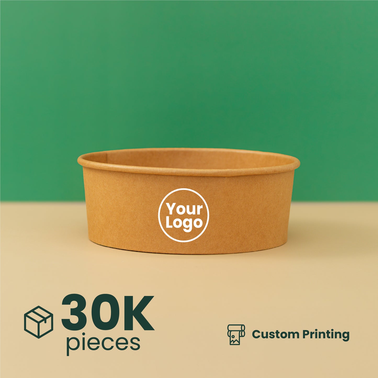 1300ml |  42oz Round Kraft Microwavable Take-Out Bowl | 300 pcs