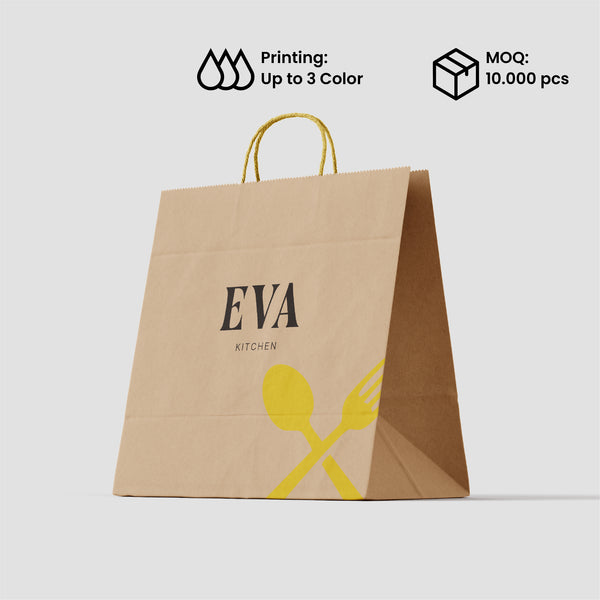 Paper Kraft Take-Out Bags With Handles