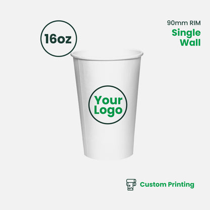 Custom Printing | Paper Coffee Cup Single Wall | 90mm