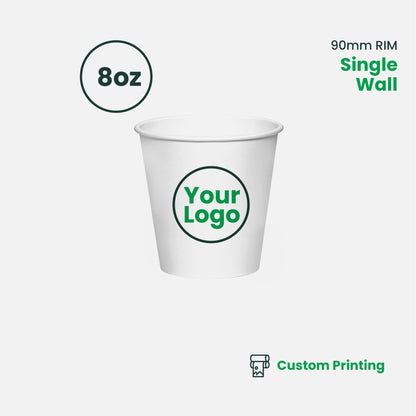 Custom Printing | Paper Coffee Cup Single Wall | 90mm