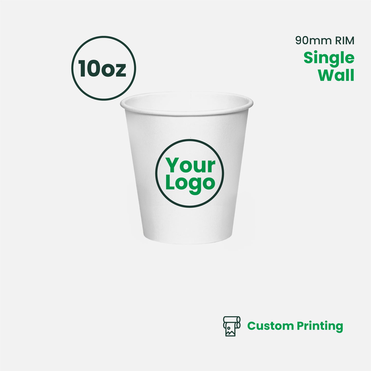 Custom Printing | Paper Coffee Cup Single Wall | 90mm