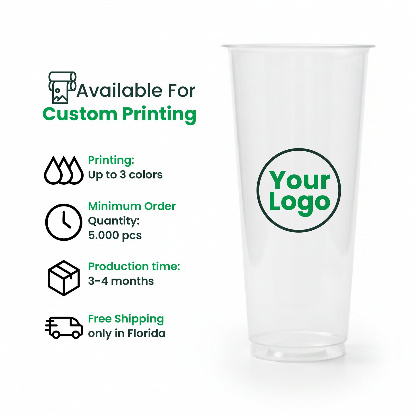 24oz | A-Shape | Soft PP Clear Plastic Cup | 90mm | 700ml