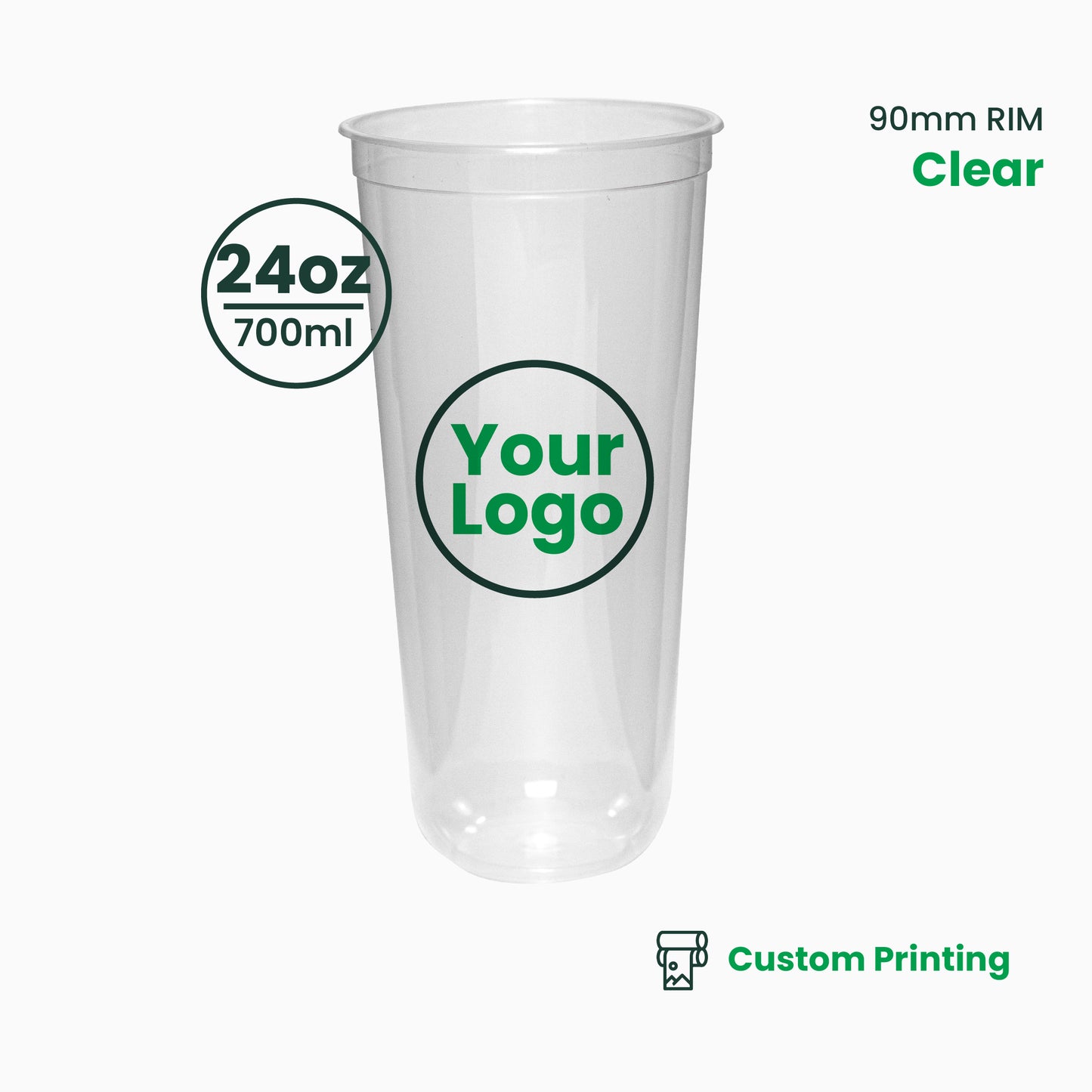 Custom Printing | U-Shape Plastic Hard Cups | 90mm