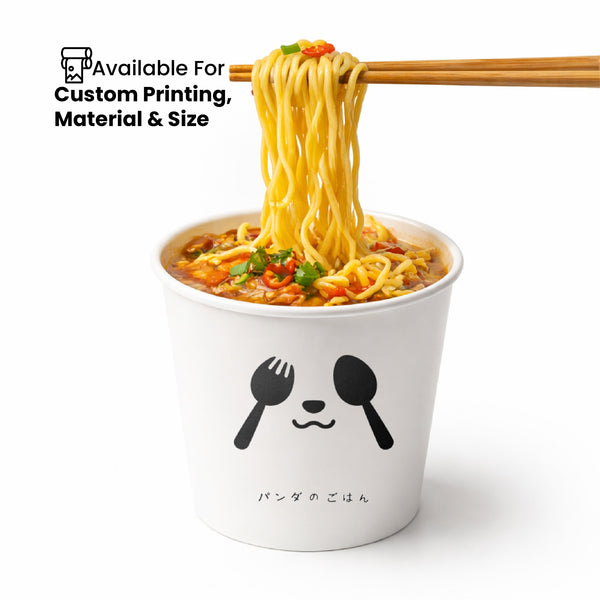 White Double Poly-Coated Paper Food Cup | Custom Size